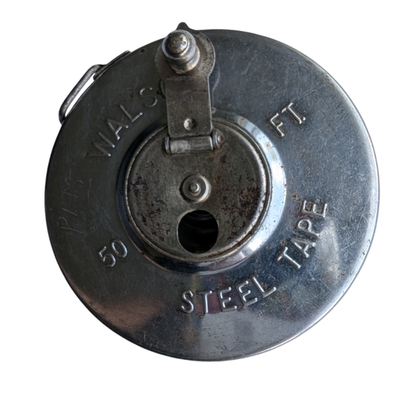 WALSCO 50 Foot Steel Measuring Tape USA Milford Vintage Retro Round Metal - Picture 5 of 6
